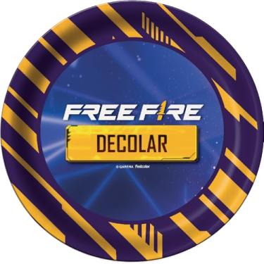Imagem de Prato Free Fire Gamer - Embalagem com 8 unidades.