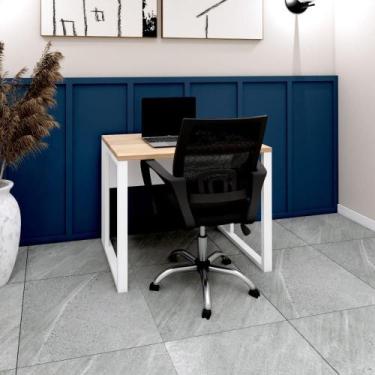 Imagem de Mesa Escritório Plataforma 90cm 1 CX de Tomada Pé Metal F5 - F5 Office