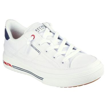 Imagem de Skechers Tênis feminino Arch Fit Arcade-Arcata, Branco/azul marinho/vermelho, 5 Wide