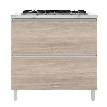 Imagem de Balcão Para Cooktop 5 Bocas Amazonita 1 Porta 1 Gaveta Bartira Thassos