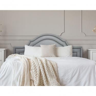 Imagem de Cabeceira Queen Luxo 160x60 Courino Cinza Tachas Fumê