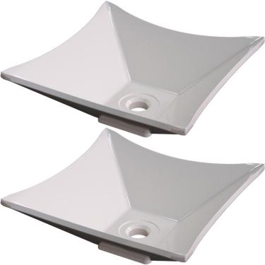 Imagem de Kit 02 Cubas De Apoio Lux Banheiro Lavabo C01 L30 Bege