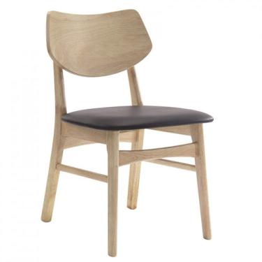 Imagem de Cadeira Madeira Maciça e Pvc Edna Rivatti Café Natural