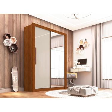 Imagem de Roupeiro Panamá Em Mdp 2 Portas Com Espelho Sallêto Cinamomo/ Off White