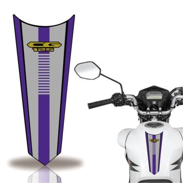 Imagem de Adesivo Faixa Gravata Tanque Moto Cg 160 125 Titan Fan 125 Azul