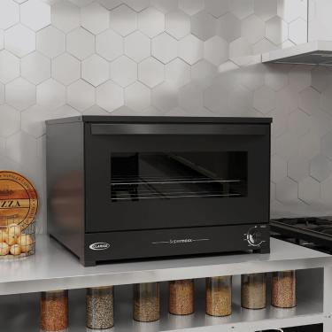 Imagem de Forno Semi Industrial a Gás de Bancada Clarice Supermaxx 136L 3000W com Visor e Dupla Grade Preto 220V