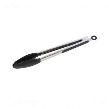 Imagem de Jogo 2 Pegadores Salada Inox Silicone Preto 35 Cm Mimo Style