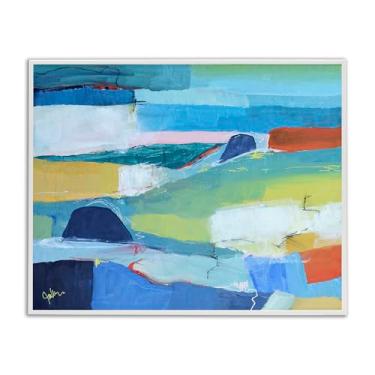 Imagem de Stupell Industries Design de arte giclée emoldurado branco abstrato colorido colorido colorido por Jan Weiss, 76 x 61 cm