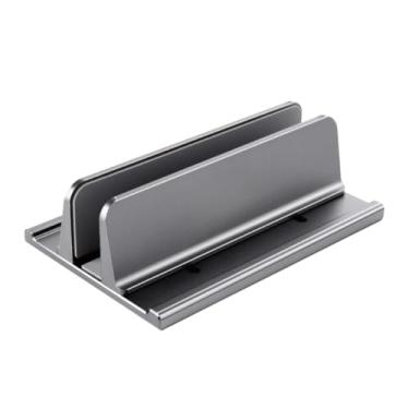 Imagem de Suporte Vertical para Notebook PREMIUM de Aluminio com Largura Ajustável Apoio Mesa Tablet e Celular em Metal Resistente Compacto Estável