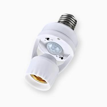 Imagem de Soquete E27 com Sensor de Movimento, Detector de Presença 360°, Compatível com Lâmpadas LED até 60W, Branco