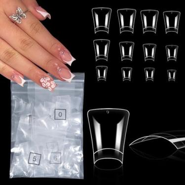 Imagem de SIUSIO Pacote Com 600 Pontas De Unhas Curtas, 12 Tamanhos, Transparentes, Meia Capa, Francesas Largas, Para Extensão Acrílico