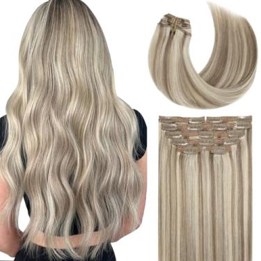 Imagem de Lacer Aplique De Cabelo Clip In, Loiro Dourado, Humano, Com Mechas, Platinado, Remy, Para Mulheres, 14" 120G, 7 Peças, Natural