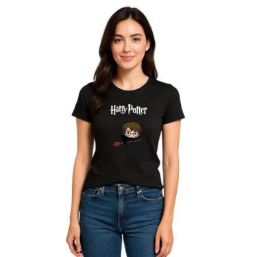 Imagem de Camiseta Feminina Preta Baby Look Estampa Inedita Harry Potter - Delit