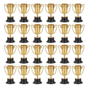 Imagem de PATIKIL Mini troféus de 8 cm, 24 peças de copas de troféu de cobre de plástico, pequenos troféus de cobre, para competições de torneios esportivos, lembrancinhas de festa, adereços vencedores
