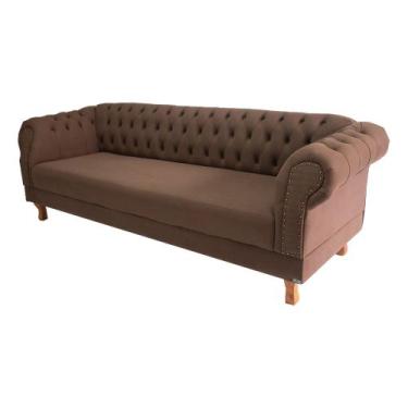 Imagem de Conjunto com 2 Sofás Chesterfield Duque 3 lugares 1,80 - Suede Marrom 