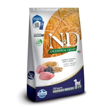 Imagem de N&D Ancestral para Cães Adultos de Raças Médias Sabor Cordeiro, Blueberry, Aveia e Cevada 10,1Kg