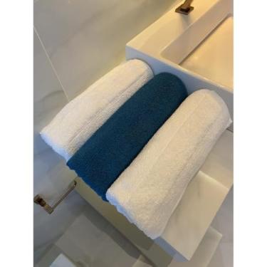 Imagem de Jogo/Kit 3 Toalhas de Banho Banhão Gigante Grossa Macia Felpuda Alta Absorção Algodão(Branco, Petróleo e Branco)