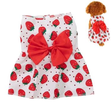 Imagem de Vestido para cachorro, 1 peça de vestido de cachorro com lindo laço, roupas de verão para cães, vestidos de princesa de animais de estimação para chihuahua Yorkies filhotes e gatos