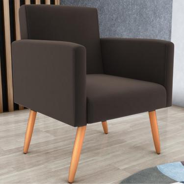 Imagem de Poltrona Para Decoração Belém Suede Marrom