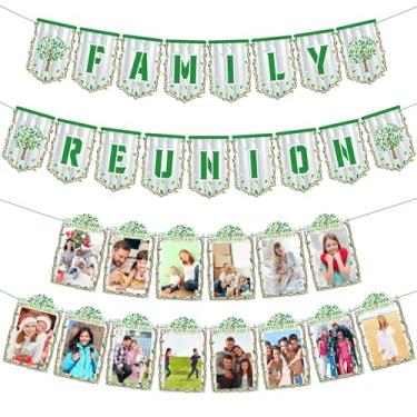 Imagem de VitalCozy Decoração de árvore de reunião de família DIY faixa de festa de reunião de família decoração de imagem banner foto reunião suprimentos de festa para reunião em casa