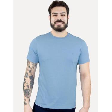 Imagem de Camiseta Dudalina Masculina Essentials Modal Logo Azul Claro, XL/GG
