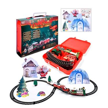 Imagem de Brinquedo Locomotiva Trem Natal Trilho Elétrico Papai Noel