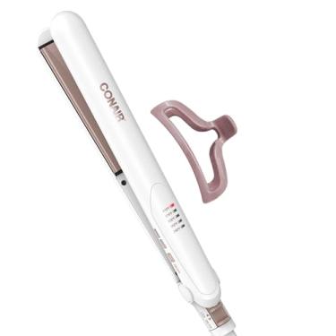 Imagem de Conair Ferro plano de cerâmica dupla, alisador de cabelo de 2,5 cm com clipe de garra de bônus