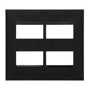 Imagem de Placa 4X4 2+2 Postos Separados Preta Pial Plus+ Legrand