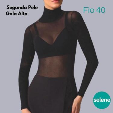 Imagem de Segunda Pele Manga Longa Gola Alta Fio 40 Selene 9900, Preto, Único