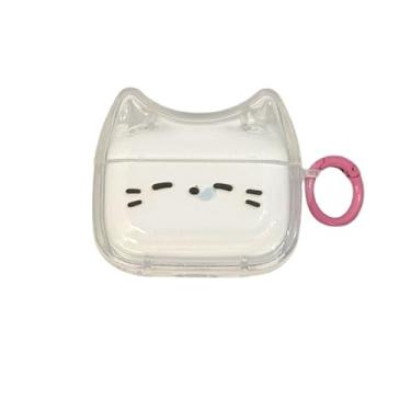 Imagem de Capa de fone de ouvido transparente transparente para AirPods 1/2, linda linda capa de silicone TPU macio, orelha de gatinho, AirPods 1/2, capa protetora à prova de choque para fones de ouvido iPod