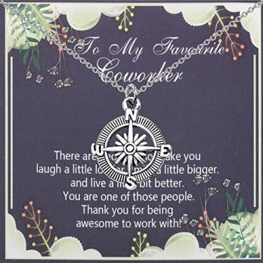 Imagem de FUSTMW Colar de presente de colega de trabalho Presentes de agradecimento para colegas de trabalho presentes de agradecimento para colegas de trabalho presentes de despedida, Aço inoxidável, nagem