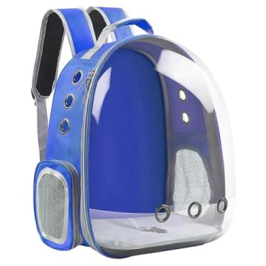 Imagem de Mochila Bolsa Pet Cachorro Gato Visão Panorâmica Astronauta Com Ventilação Para Transporte Passeio E Viagem Pequeno Porte Até 6-7 Kg Cores Vermelha, Preta, Rosa LINHA PREMIUM (Azul)