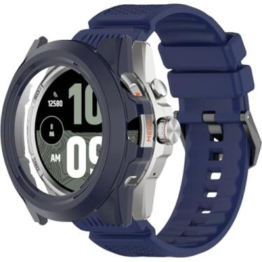 Imagem de QHBAMD Pulseiras de relógio de silicone compatíveis com Ticwatch Atlas, com capa de PC, macia, respirável, impermeável, pulseira esportiva para Ticwatch Atlas