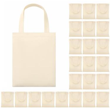 Imagem de Phicorn Sacola pequena de algodão – Pacote com 24 sacolas de lona em branco de 22,4 x 28 cm para artesanato, pintura, sacolas de presente e projetos personalizados