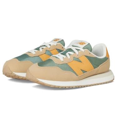 Imagem de New Balance Tênis infantil 237 V1 com cadarço, Juniper escuro/damasco seco, 17