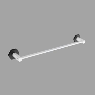 Imagem de GERZWY Suporte de toalha de mão de banheiro de 61 cm, suporte de parede de aço inoxidável SUS 304, branco e preto