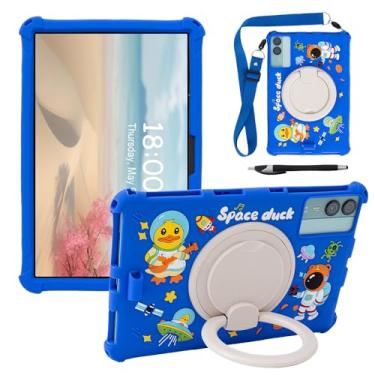Imagem de Misenya Capa para tablet Android de 11 polegadas para tablet ApoloSign/DOOGEE/Blackview/PRITOM/ECOPAD/AOCWEI/TECLAST 11 polegadas, capa universal com desenho animado para Android 11 polegadas (espaço