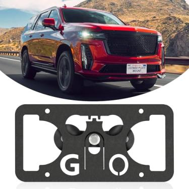 Imagem de Moldura frontal sem furadeira compatível com Cadillac Escalade 2014-2025 Suporte de montagem de grade de placa de carro antifurto Capas de etiqueta de carro à prova de ferrugem, acessórios de carro à