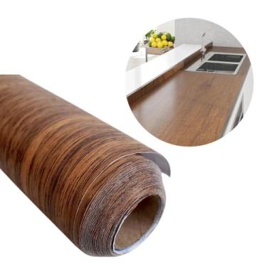 Imagem de Papel de Parede Madeira Nogueira Adesivo Moveis 5 Metros - MultiA