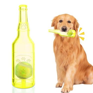 Imagem de Garrafa de água para cães mastigáveis agressivos, linda garrafa de água indestrutível, brinquedos de mastigar para cães médios/pequenos, brinquedos interativos para cães para se exercitar e acompanhar