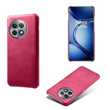 Imagem de Capa para Oneplus Ace 2 PRO,Proteção contra quedas,Casca de volta de cor sólida simples,Design de couro de imitação de plástico-Rose