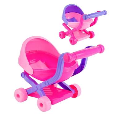 Imagem de Carrinho Para Boneca 20cm Passeio Cobertura Color - Tudo em Caixa
