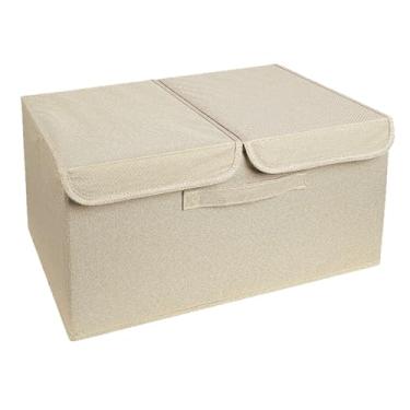 Imagem de Organizador de armazenamento de meias de roupas íntimas de roupa de roupa dupla tampa dobrável Caixa de armazenamento de roupas íntimas de calcinha grossa para bras Toalhas de (Cáqui)