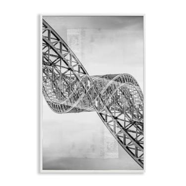 Imagem de Stupell Industries Design de arte giclée emoldurado branco de ferro torcido surrealista por Robin Vandenabeele, 45,7 x 30,5 cm