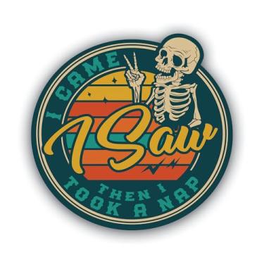 Imagem de Esqueleto engraçado retrô na moda pacote de adesivos de vinil icônico – Decalque com impressão UV à prova d'água de 12 cm – Várias citações sarcásticas diferentes – Peel & Stick – Várias variações