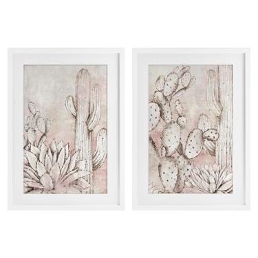 Imagem de Stupell Industries Botanical Oasis Guardians 2 peças de impressão emoldurada branca sob vidro conjunto design por Luna Mavis, 23 x 17