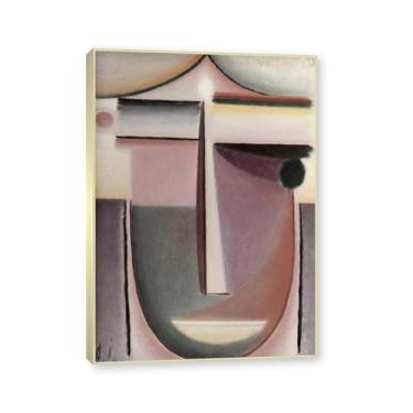 Imagem de Moldura de champanhe. Impressões de arte Alexej von Jawlensky - Pintura de retrato - (sombra violeta) - Pôster de decoração de parede vintage. 50 x 70 cm - 19,6 x 27,5 pol