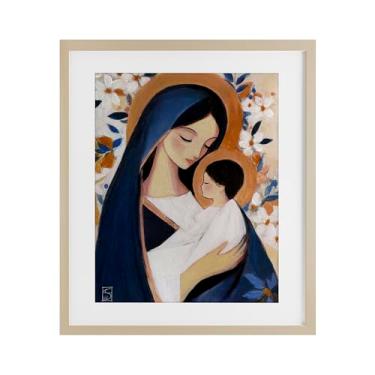 Imagem de Stupell Industries Impressão emoldurada de bétula amorosa mãe e filho design sob vidro por Sara Culpepper, 16 x 13