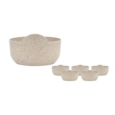 Imagem de Kit 6 Super Bowl Fibra Madeira Green Colors Palha 475Ml