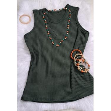 Imagem de Blusa Regata Malha Canelada - NAGAB , Verde musgo, G